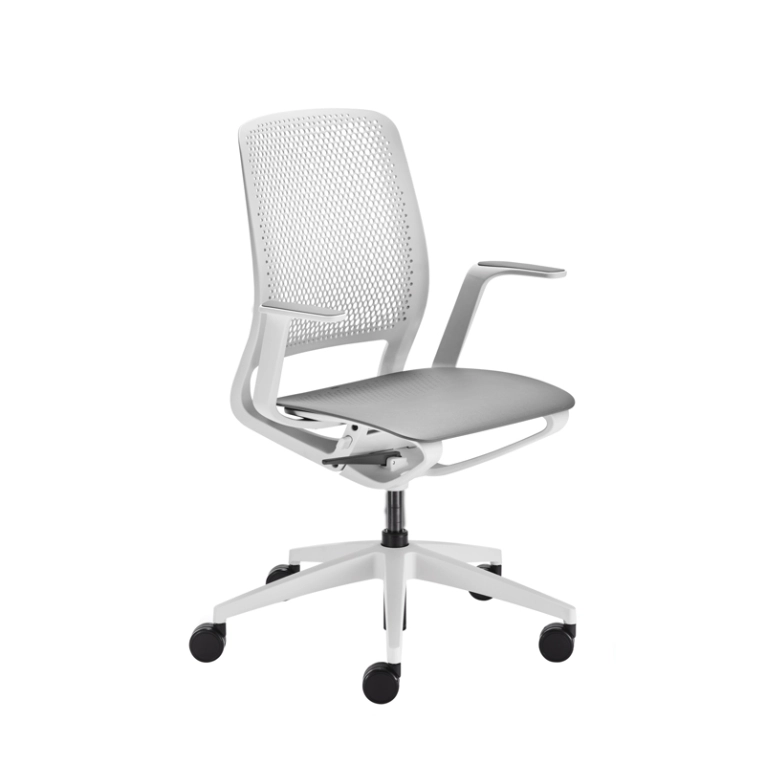 Fauteuil de bureau SE:MOTION avec accoudoirs Gris clair SILVERA PRO