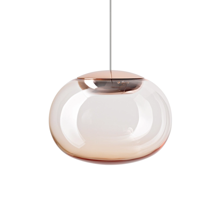 Suspension LA MARIÉE Cuivre/Verre rose STILNOVO