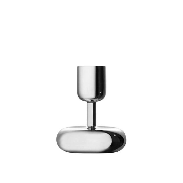 Photophore, bougeoir et bougie Bougeoir NAPPULA H 10 Acier IITTALA