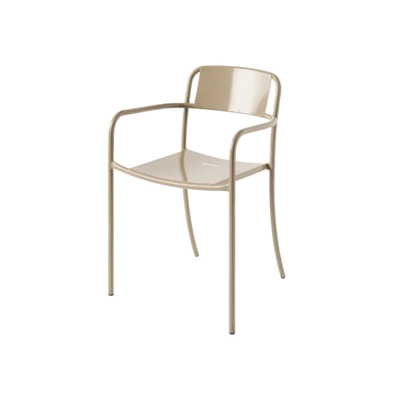 Fauteuil extérieur Petit fauteuil PATIO PLEIN Beige gris TOLIX