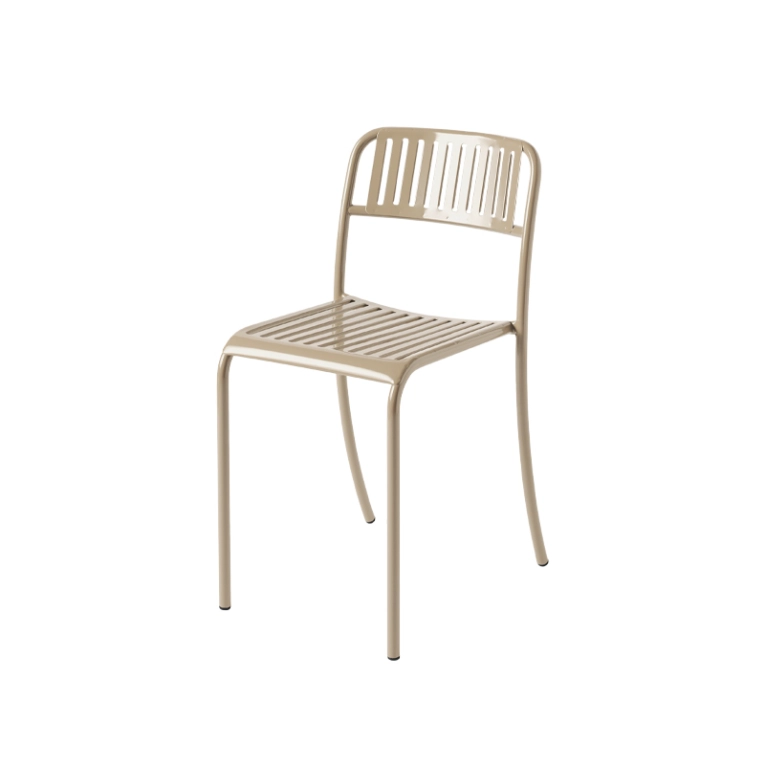 Chaise extérieur Chaise PATIO LAMES Beige gris TOLIX