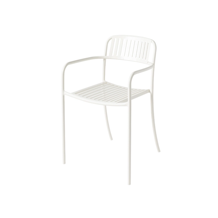 Chaise extérieur Petit fauteuil PATIO LAMES Blanc pur TOLIX