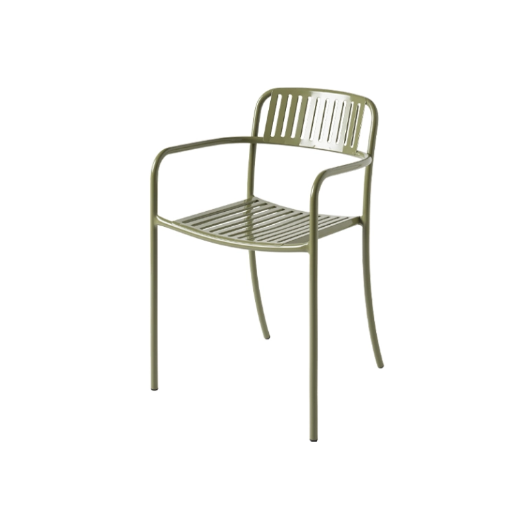 Chaise extérieur Petit fauteuil PATIO LAMES Vert jonc TOLIX