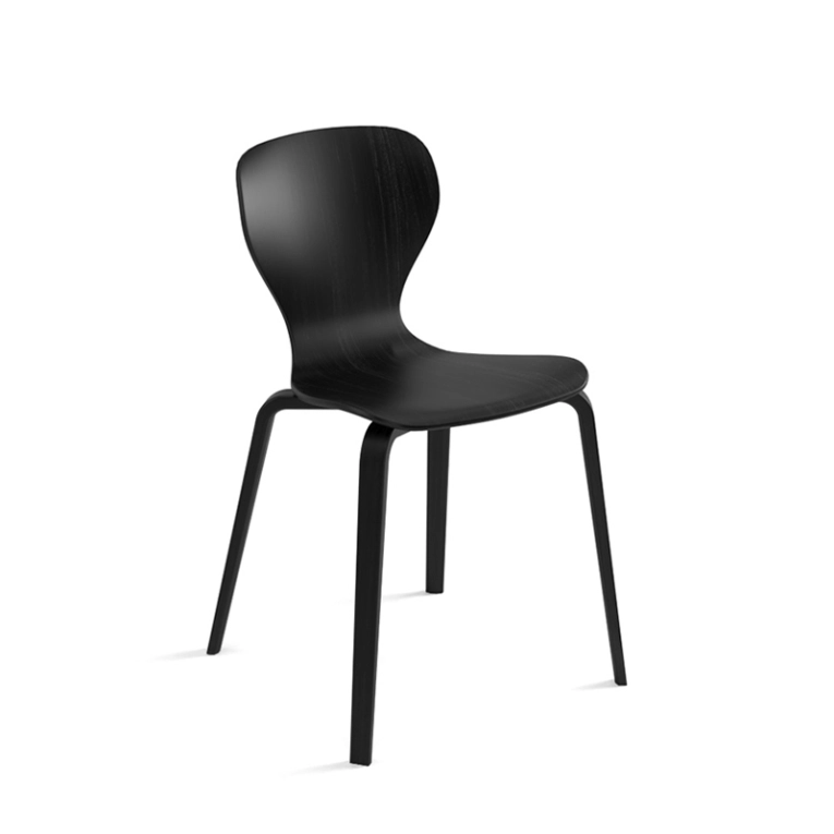 Chaise EARS pieds bois Noir VICCARBE