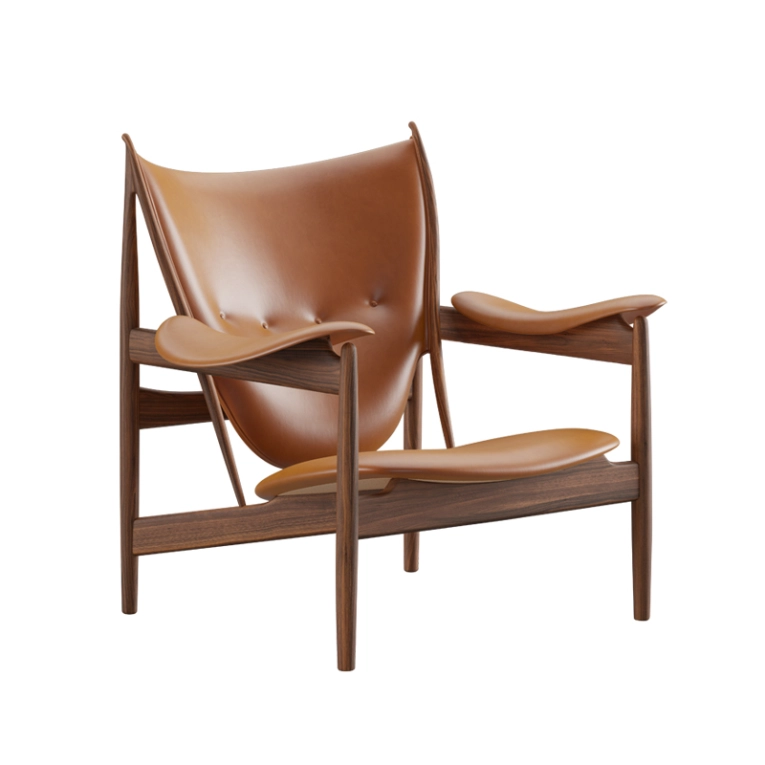Fauteuil CHIEFTAIN Cuir Vegetal walnut HOUSE OF FINN JUHL