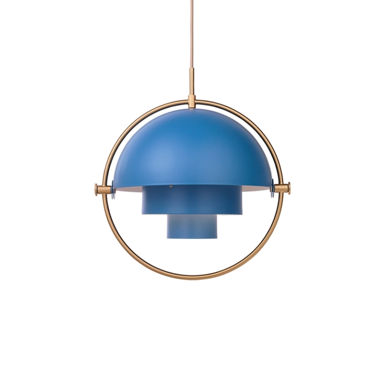 Suspension MULTI-LITE Laiton/ bleu GUBI