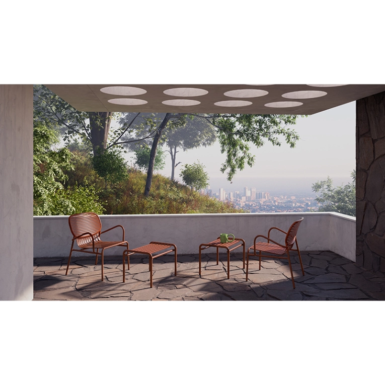 Tabouret extérieur WEEK-END repose-pieds Rose PETITE FRITURE