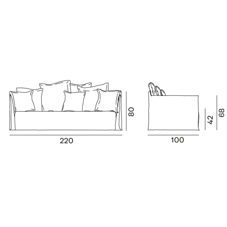 Canapé GHOST 112 Lino Bianco GERVASONI