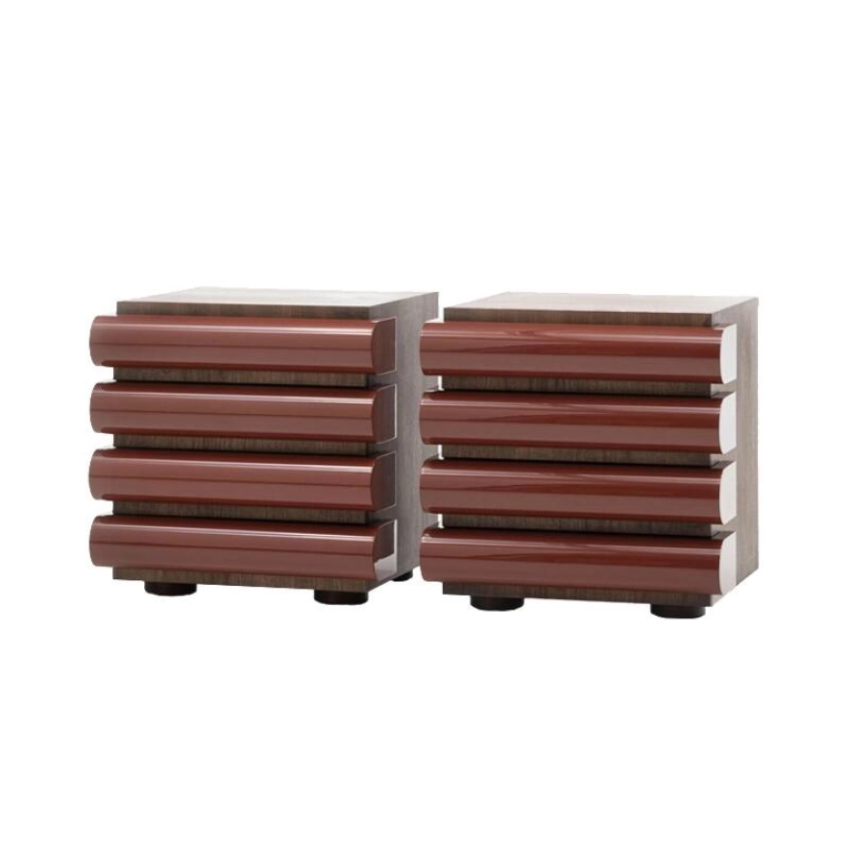 Table de chevet STORET 3 Tiroirs Rouge brique ACERBIS