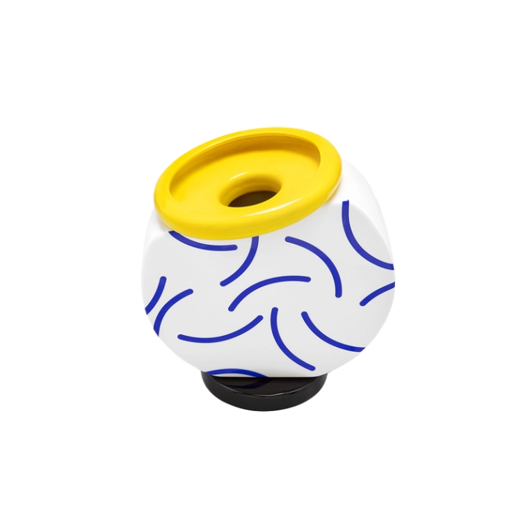 Vase Vase CUCUMBER Jaune et bleu MEMPHIS MILANO