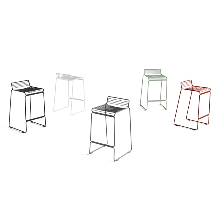 Tabouret haut HEE BARSTOOL H 65 Noir HAY