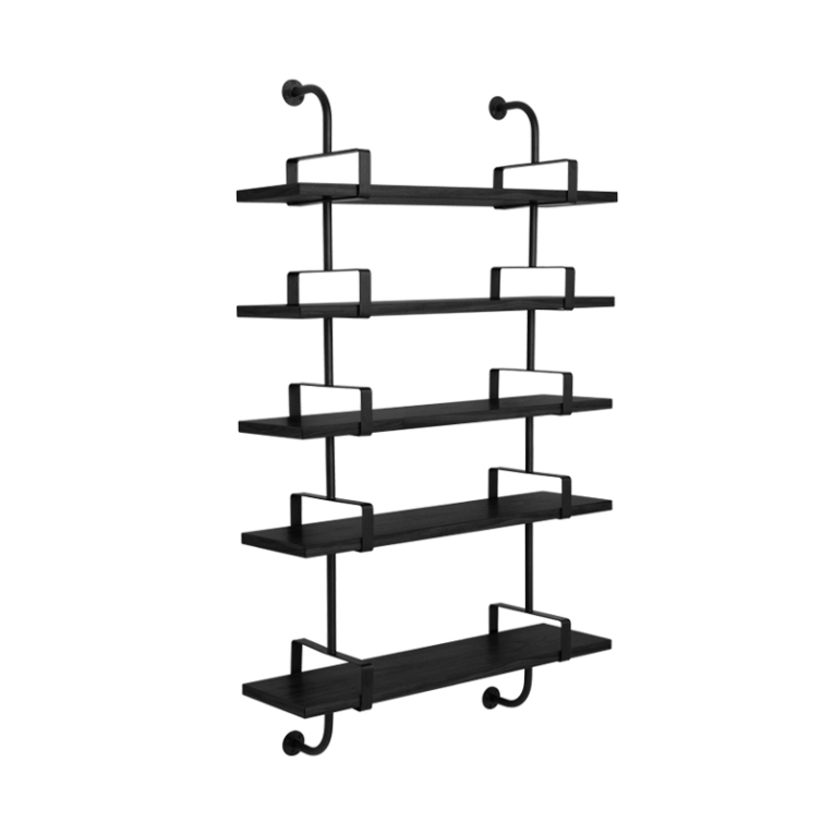 Etagère DÉMON 5 étagères Frêne teinté noir GUBI