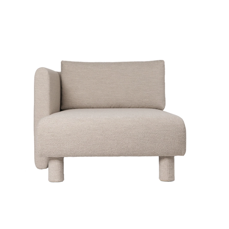 Canapé DASE chaise longue gauche Soft Bouclé Naturel FERM LIVING