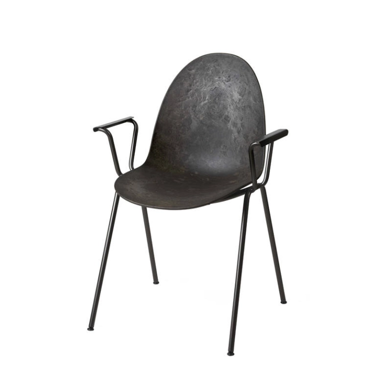 Chaise ETERNITY avec accoudoirs Coffee waste black MATER