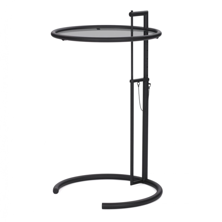 Table d'appoint guéridon ADJUSTABLE TABLE E1027 Noire Fumé CLASSICON