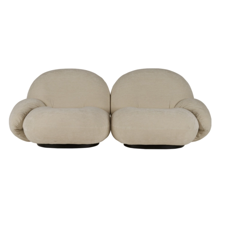 Canapé PACHA 2 places avec accoudoirs Belsuede 007 avorio GUBI