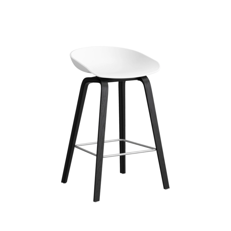 Tabouret haut ABOUT A STOOL AAS 32 H65 Blanc HAY
