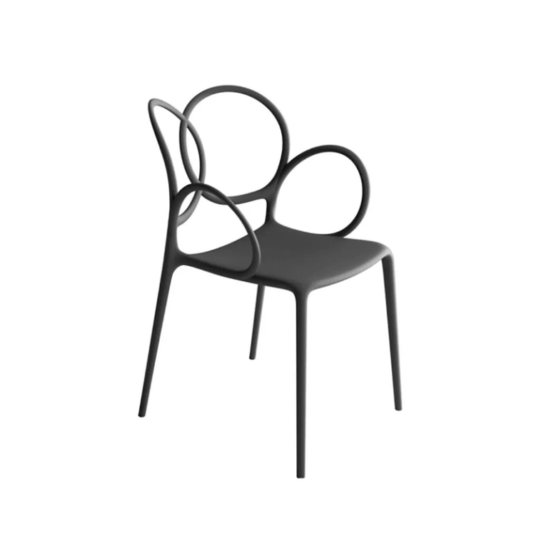 Chaise SISSI avec accoudoirs Gris foncé DRIADE