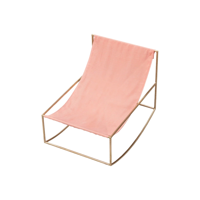 Fauteuil ROCKING CHAIR Tissu rose/Laiton VALERIE OBJECTS