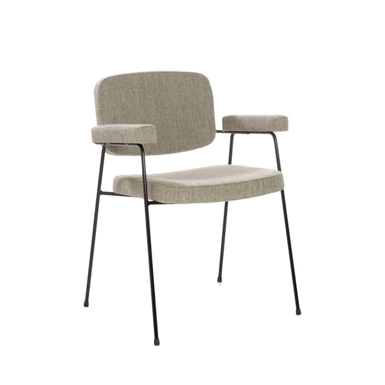 Chaise MOULIN avec accoudoirs Artifort Selecte 260 Tweed Grey ARTIFORT