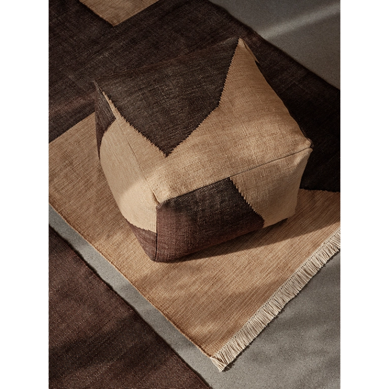 Pouf FORENE SQUARE Sable / Chocolat FERM LIVING