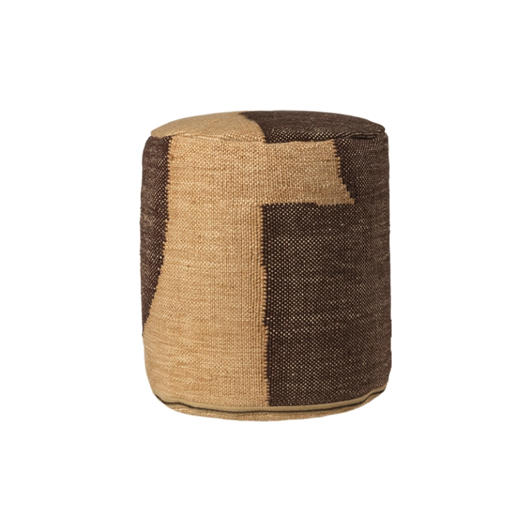 Pouf FORENE CYLINDAR Sable / Chocolat FERM LIVING