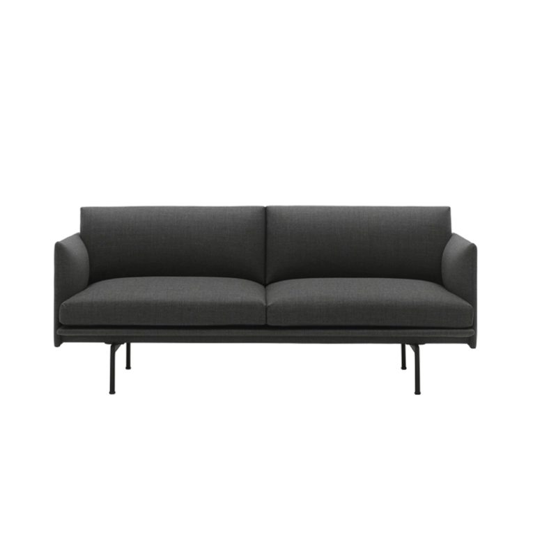 Canapé OUTLINE 2 places Tissu Remix 163/ noir MUUTO