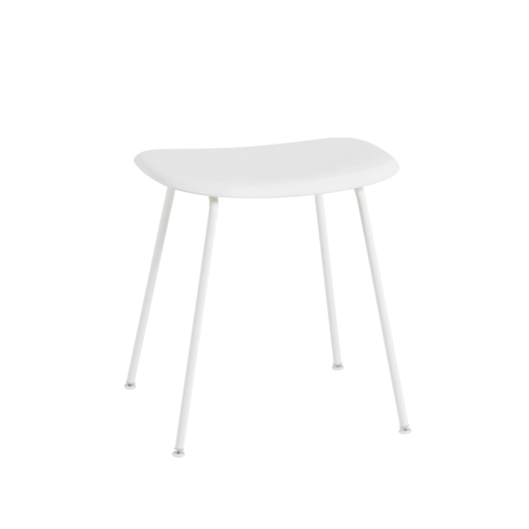 Tabouret FIBER STOOL pieds acier Blanc MUUTO