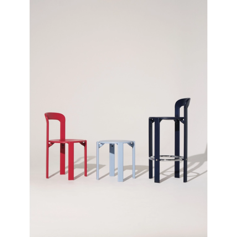 Tabouret haut REY H 65 Bleu ardoise HAY