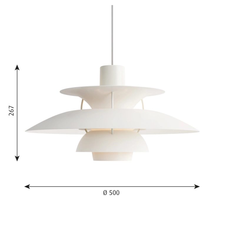 Suspension PH 5 Monochrome blanc LOUIS POULSEN