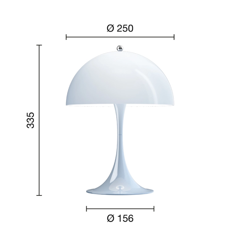 Lampe à poser PANTHELLA 250 Bleu pâle opal LOUIS POULSEN