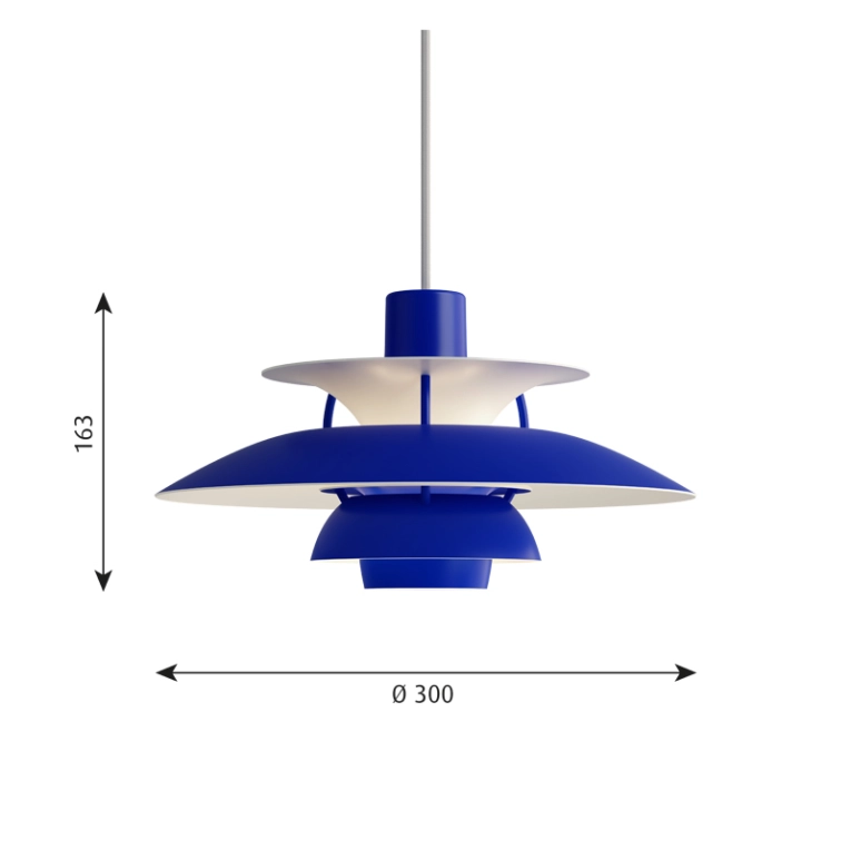 Suspension PH 5 MINI Monochrome bleu LOUIS POULSEN