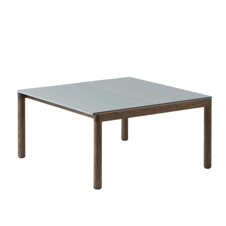 Table basse COUPLE 80x84 Bleu clair / Chêne huilé foncé MUUTO