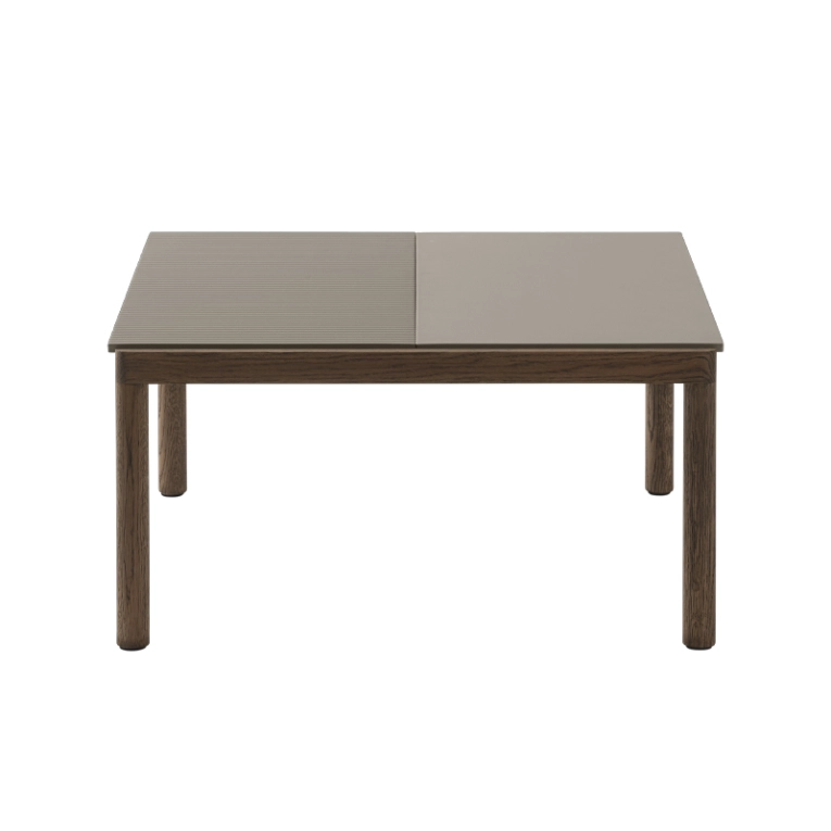 Table basse COUPLE 80x84 Bleu clair / Chêne huilé foncé MUUTO