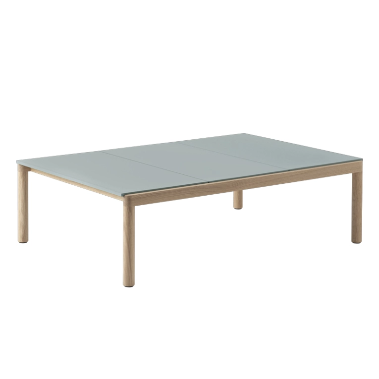 Table basse COUPLE 120x84 Bleu clair / Chêne MUUTO