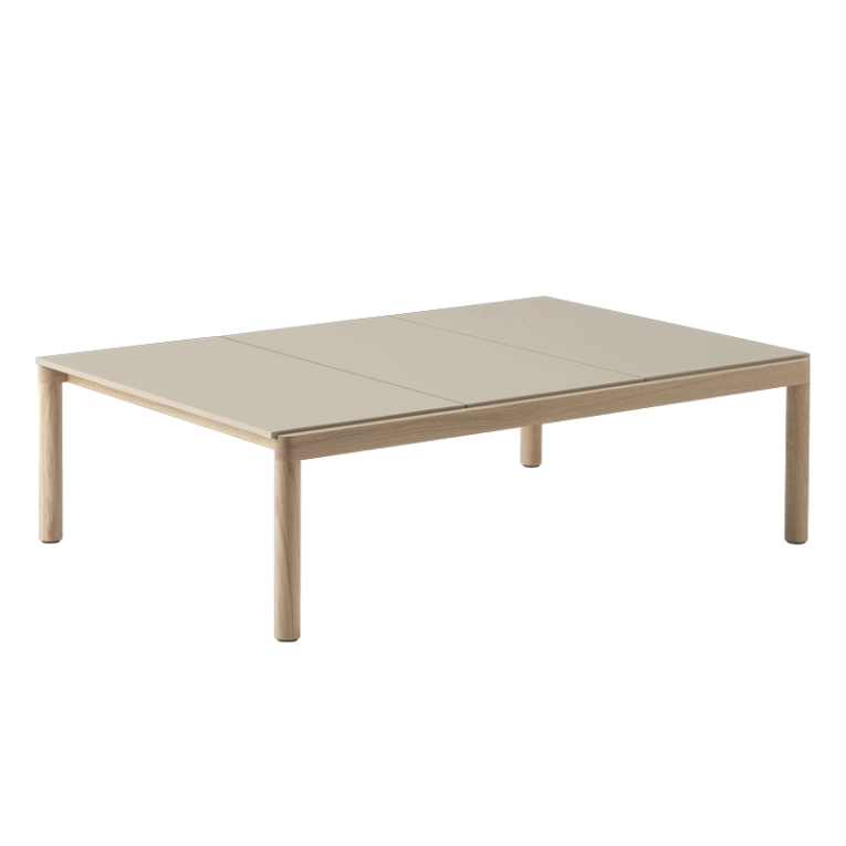 Table basse COUPLE 120x84 Sable / Chêne MUUTO