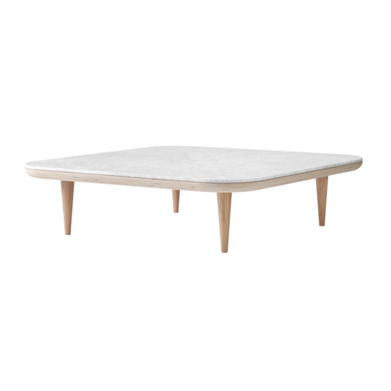 Table basse FLY SC11 Marbre Carrara blanc/ chêne huilé blanc AND TRADITION
