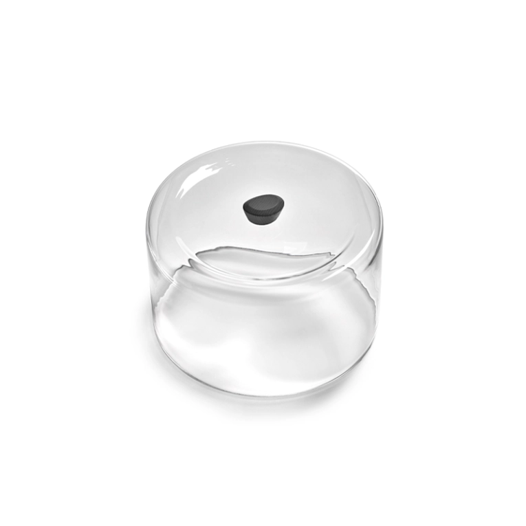 Plateau, plat Cloche en verre DUNE Frêne teinté noir SERAX