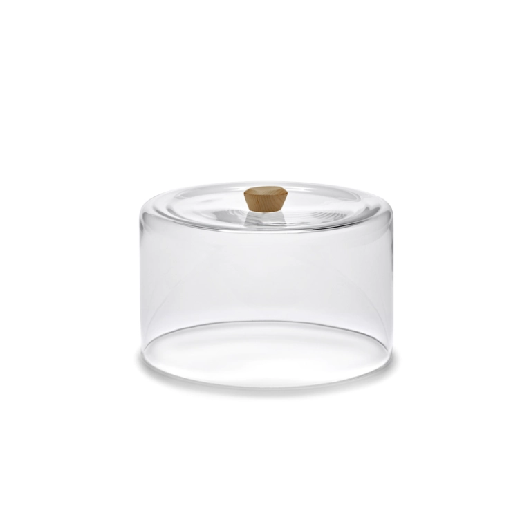 Plateau, plat Cloche en verre DUNE Frêne naturel SERAX