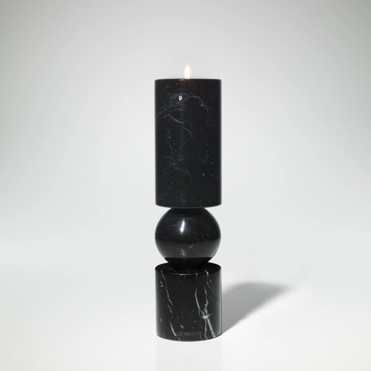 Photophore, bougeoir et bougie Chandelier FULCRUM MARBRE Small Noir LEE BROOM