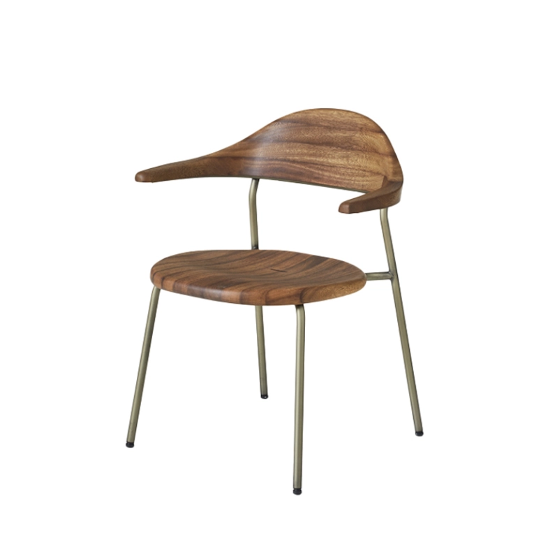 Chaise BICORN Iroko/ bronze BASSAMFELLOWS