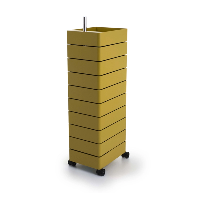 Meuble de rangement 360° 10 tiroirs Jaune MAGIS