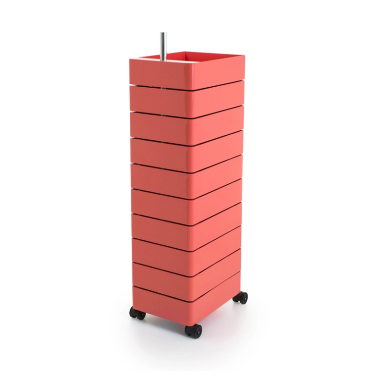 Meuble de rangement 360° 10 tiroirs Rose MAGIS