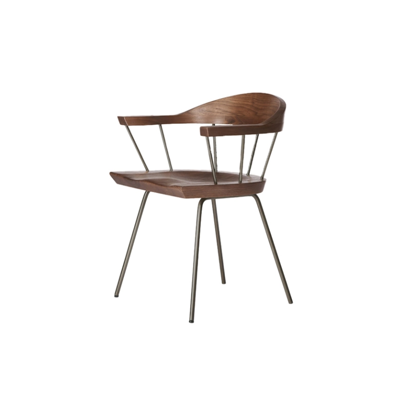 Chaise SPINDLE Noyer/ bronze BASSAMFELLOWS