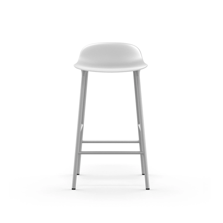 Tabouret haut FORM BARSTOOL pieds acier Blanc Normann Copenhagen