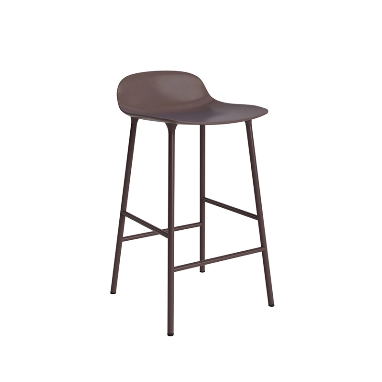 Tabouret haut FORM BARSTOOL pieds acier Marron Normann Copenhagen