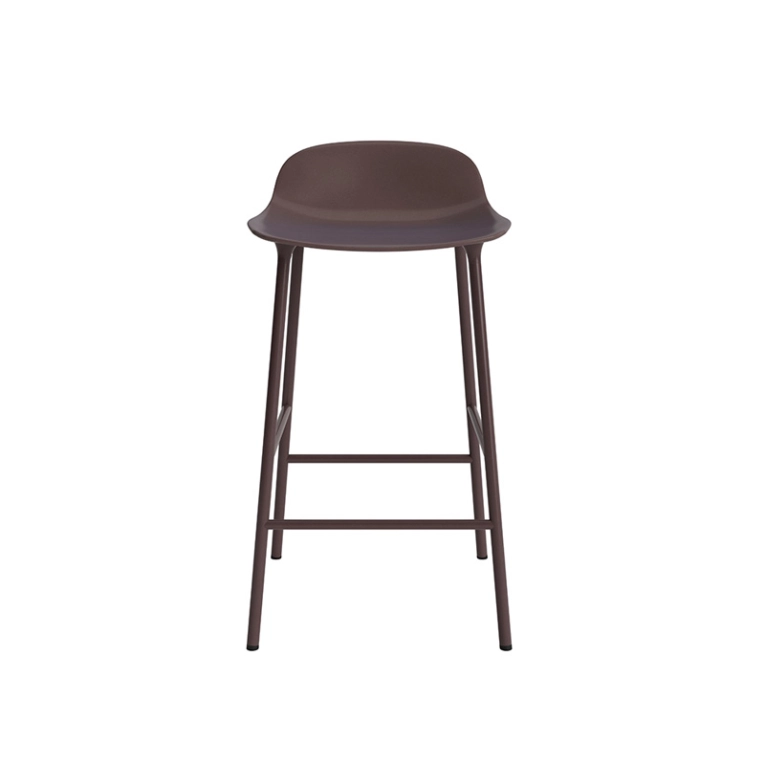 Tabouret haut FORM BARSTOOL pieds acier Marron Normann Copenhagen
