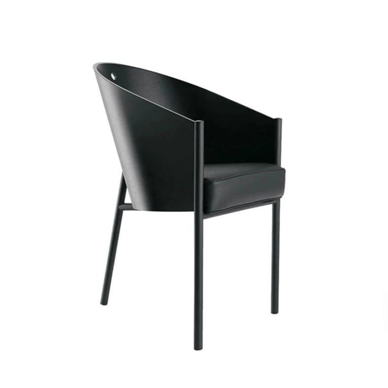Chaise COSTES Ebène/ cuir noir DRIADE