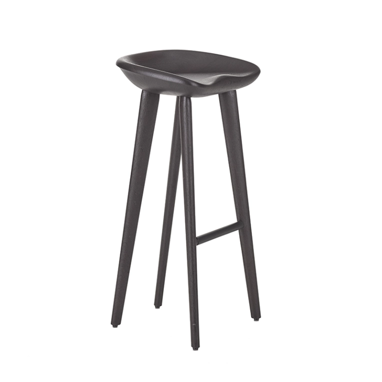 Tabouret haut TRACTOR STOOL H 77 Frêne ébène BASSAMFELLOWS