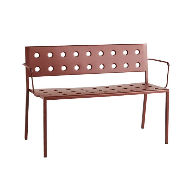 Banc extérieur Banc BALCONY DINING avec accoudoirs Rouge fer HAY